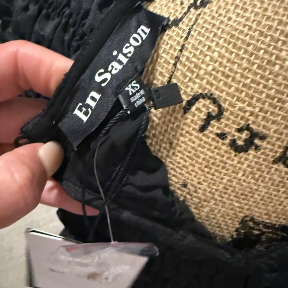 En Saison Black Ruched Smocked Midi Dress - Picture 7 of 8